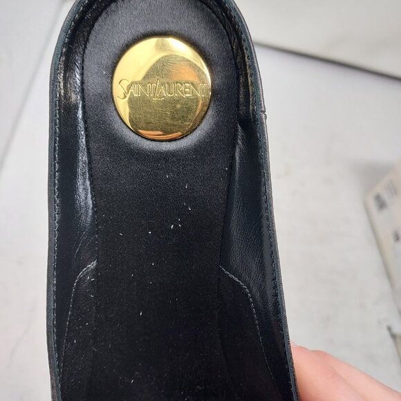 Saint Laurent YSL Black Womens Leather Lido Slip-on Shoe - Picture 8 of 11